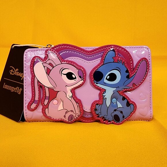 Loungefly Disney Angel and Stitch Heart Moving Valentine's Day Flap Wall… - Picture 2 of 13